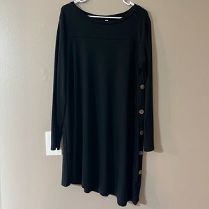 Women’s Black Asymmetrical Tunic Dress - XL